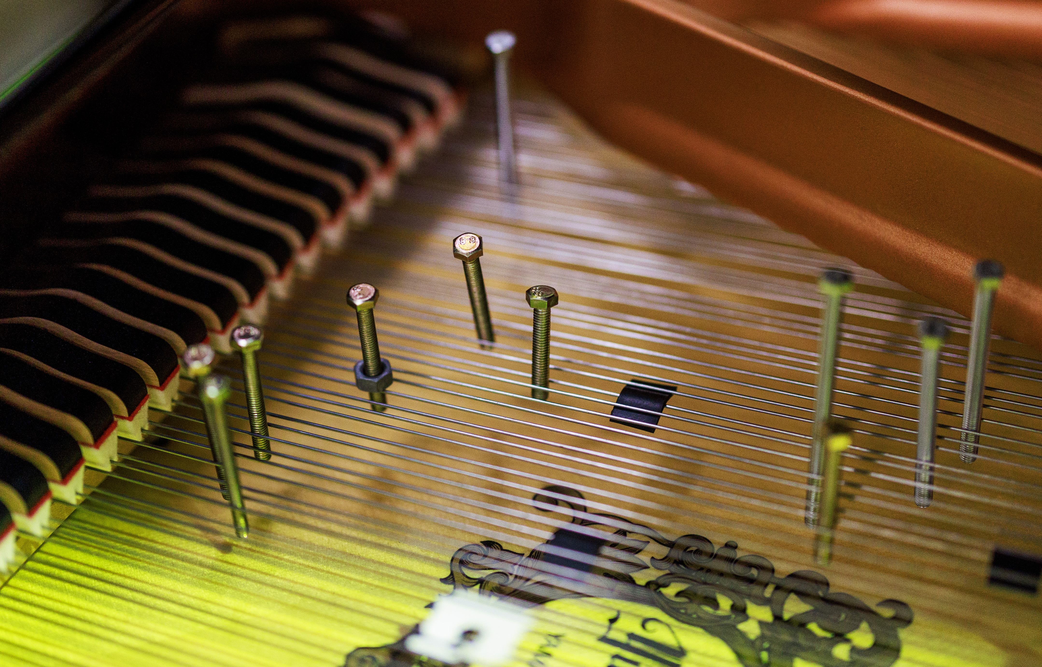 The Cage Project, prepared piano. Credit: Aaron Francis